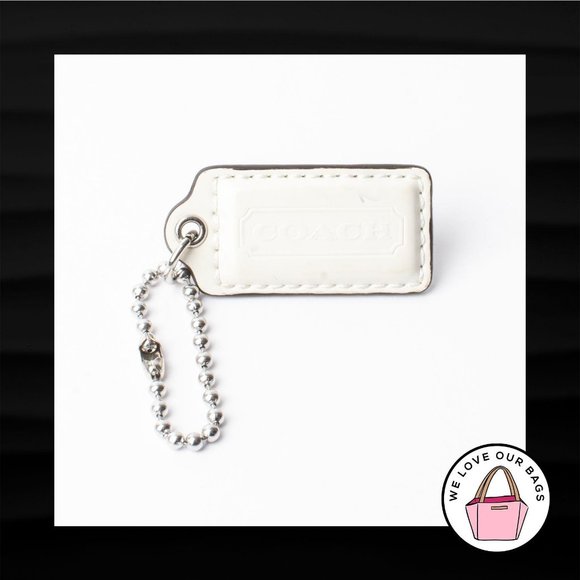 2" Medium COACH WHITE PATENT LEATHER KEY FOB - Picture 1 of 1